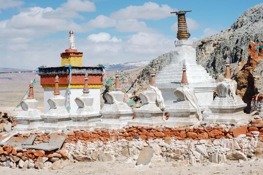 Buddhist religious buildings. Tibet, the Himalayas.