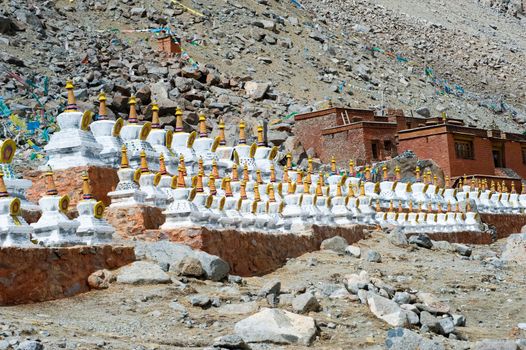 Buddhist religious buildings. Tibet, the Himalayas.