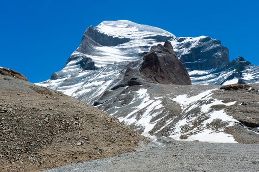 Mountains of the Himalayas, young beautiful high mountains of Tibet.