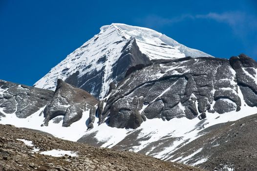 Sacred Mount Kailas in Tibet. The Himalayas mountains.