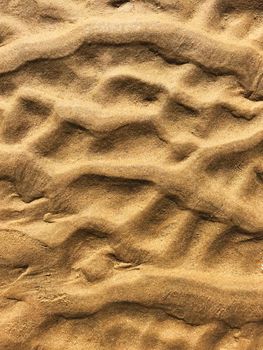 Traces of water on the sand, sea shore, summer, macro