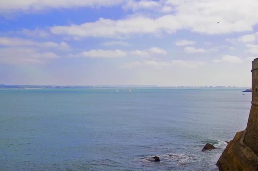 Sea and blue sky view, summer, Spain