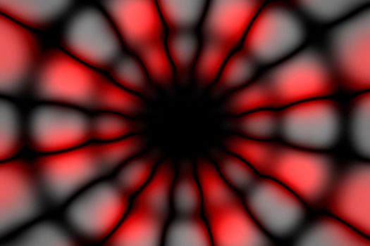 Red, grey and black radial circle pattern