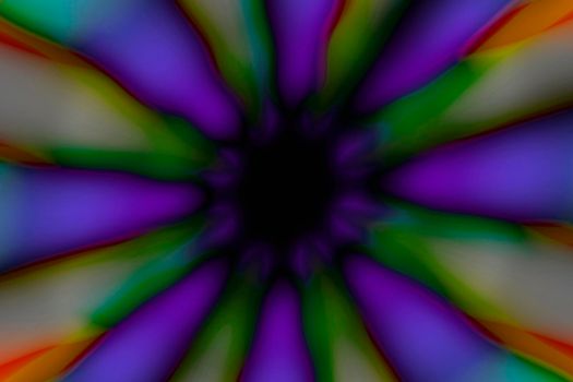 Violet, green, blue, yellow and black radial circle pattern
