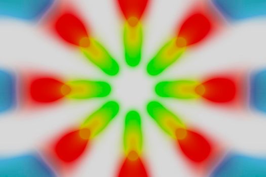 Red, green, blue, yellow and white radial circle pattern