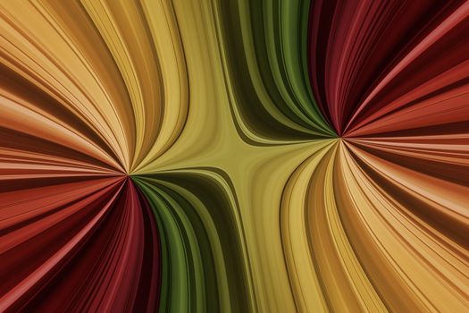 Multicolored curved lines, abstract fantasy background with fan effect