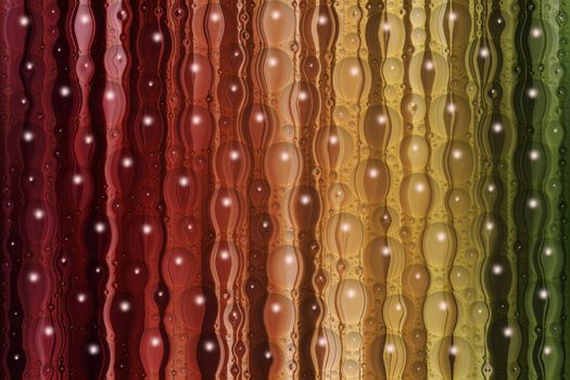 Red, orange, yellow, green vertical lines with water drops, bright abstract background