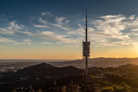 Torre de Collserola (Collserola Tower), designed in 1992 by the English architect Norman Foster. Inaugurated on the occasion of the Olympic Games in Barcelona '92, is the main telecommunications tower in Catalonia, Spain.