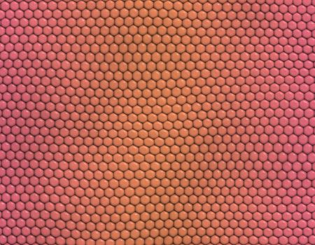 Pink and orange gradient snake skin seamless pattern, hexagonal scale