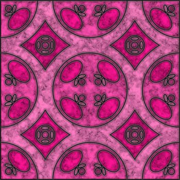 Violet, pink and magenta marble tile with abstract geometric pattern