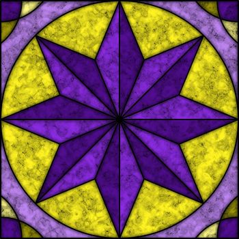 Violet and yellow marble tile with abstract geometric pattern