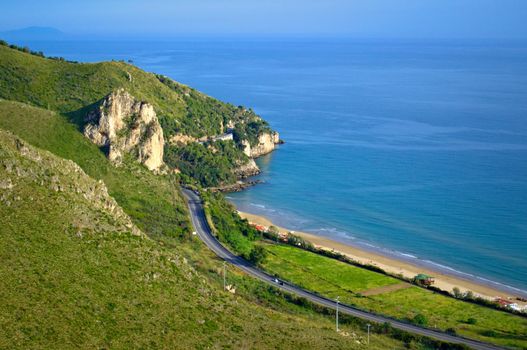 Coastal road near Terracina, Italy.