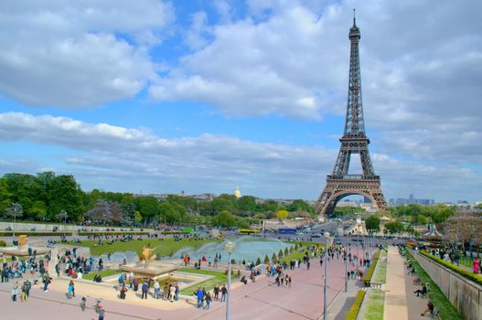The Eiffel Tower seen from the Place du Trocadero
