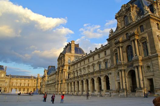 Exterior view of the Musée du Louvre, in Paris, France. It is the largest art museum in the world.
