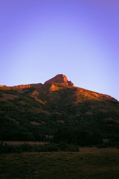 An imposing rocky mountain in Argentinian Patagonia.