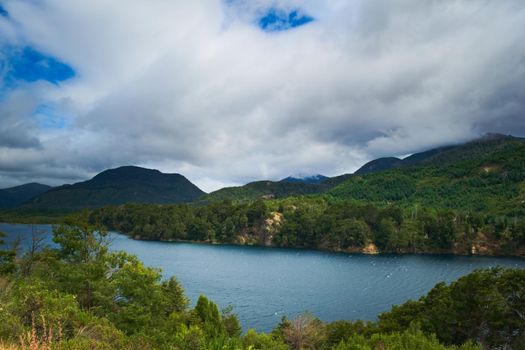 Lake Lacar, in the Nahuel Huapi national park. Argentinian Patagonia