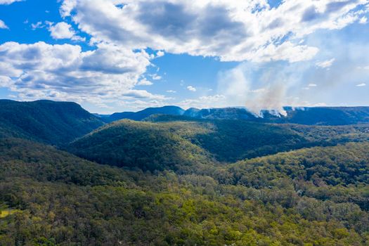 A small bushfire in The Blue Mountains in  New South Wales in Australia