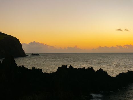Easter Island coastline. Easter Island coast, rocks and ocean.