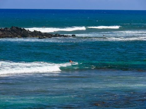 Easter Island coastline. Easter Island coast, rocks and ocean.