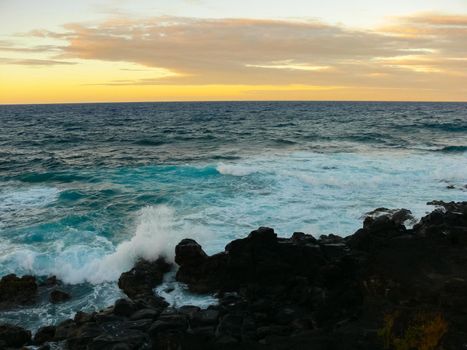 Easter Island coastline. Easter Island coast, rocks and ocean.