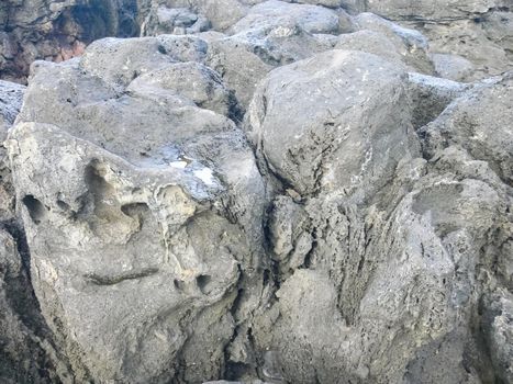 Errosia lava tuff on the coast of Easter Island.