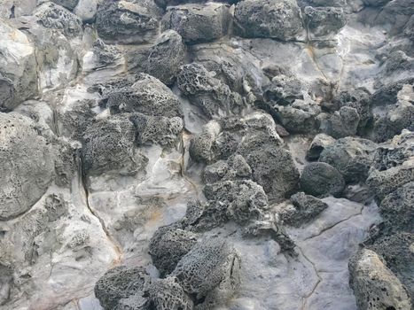 Errosia lava tuff on the coast of Easter Island.