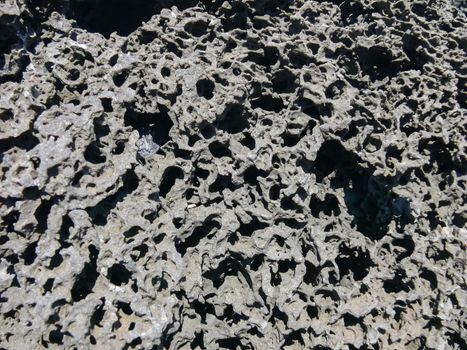 Errosia lava tuff on the coast of Easter Island.