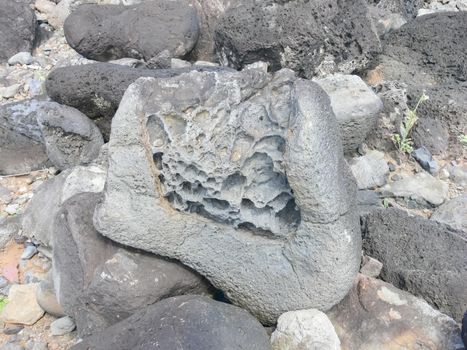 Errosia lava tuff on the coast of Easter Island.