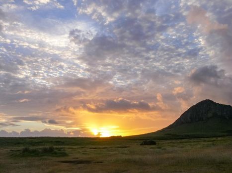 The nature of Easter Island, landscape, vegetation and coast.