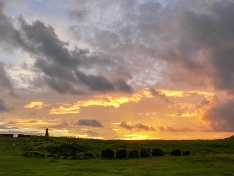 The nature of Easter Island, landscape, vegetation and coast.