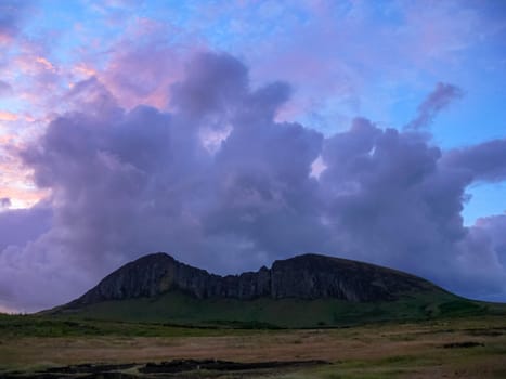 The nature of Easter Island, landscape, vegetation and coast.