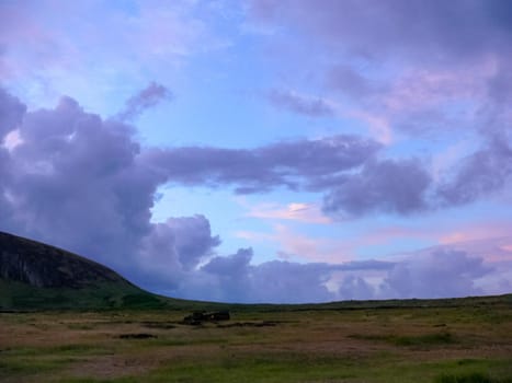 The nature of Easter Island, landscape, vegetation and coast.