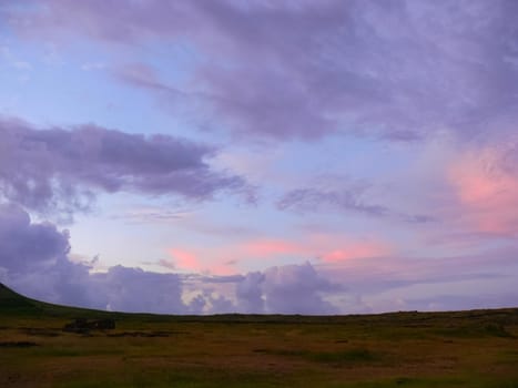 The nature of Easter Island, landscape, vegetation and coast.