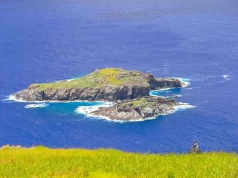 The nature of Easter Island, landscape, vegetation and coast.