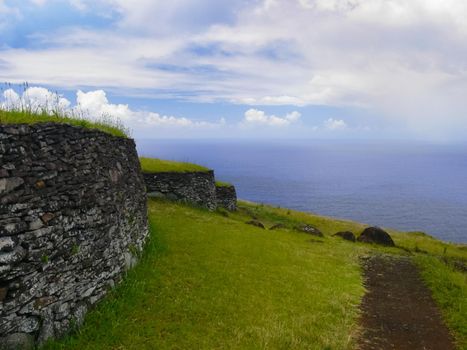 The nature of Easter Island, landscape, vegetation and coast.