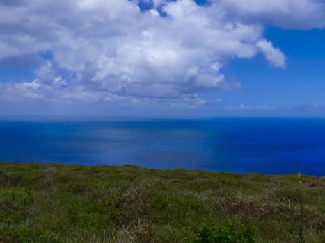 The nature of Easter Island, landscape, vegetation and coast.