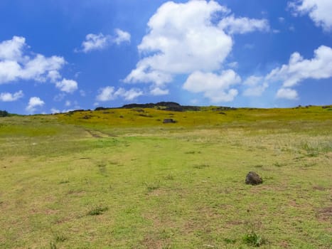 The nature of Easter Island, landscape, vegetation and coast.