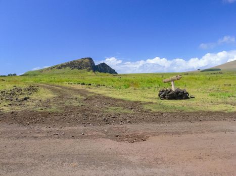 The nature of Easter Island, landscape, vegetation and coast.