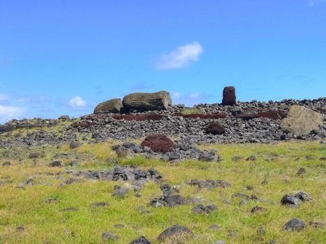 The nature of Easter Island, landscape, vegetation and coast.