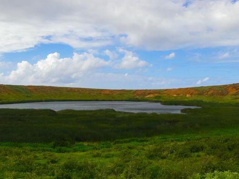 The nature of Easter Island, landscape, vegetation and coast.