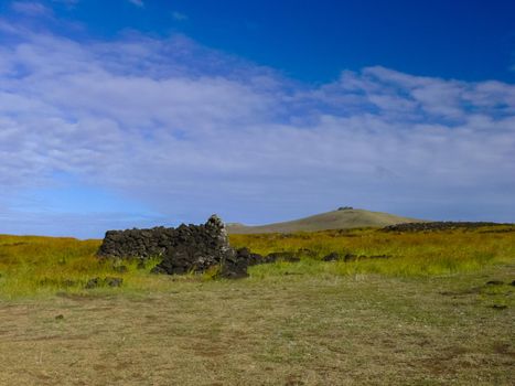 The nature of Easter Island, landscape, vegetation and coast.