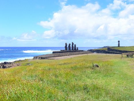 The nature of Easter Island, landscape, vegetation and coast.