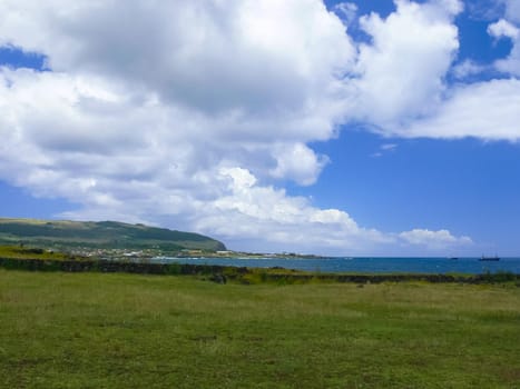 The nature of Easter Island, landscape, vegetation and coast.