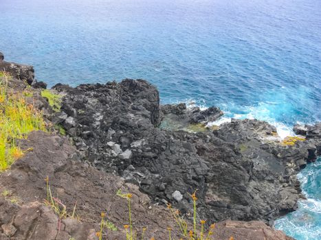 The nature of Easter Island, landscape, vegetation and coast.