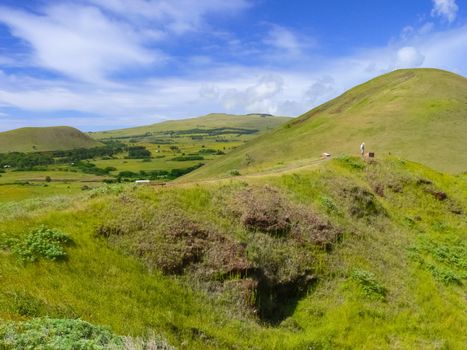 The nature of Easter Island, landscape, vegetation and coast.