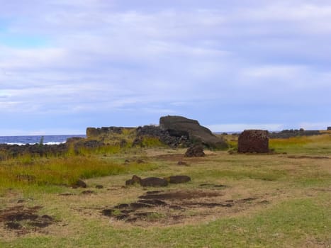 The nature of Easter Island, landscape, vegetation and coast.