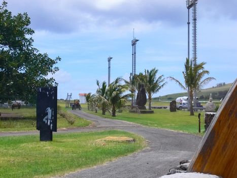 The road on Easter Island. Roads and highways on the island.