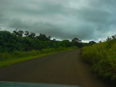 The road on Easter Island. Roads and highways on the island.