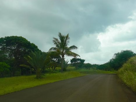 The road on Easter Island. Roads and highways on the island.