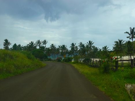 The road on Easter Island. Roads and highways on the island.